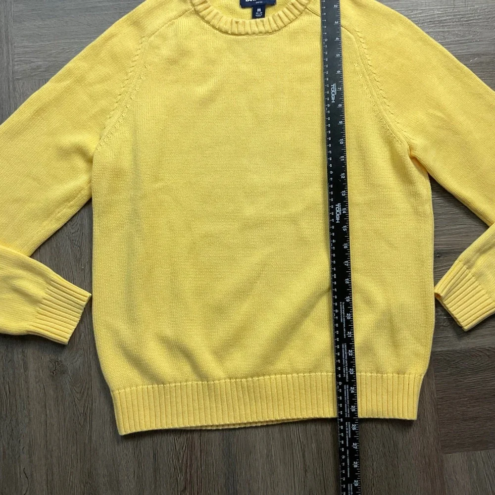 Lands End Drifter 100% Cotton Crewneck Raglan Sweater Mens Medium 38-40‎ Yellow